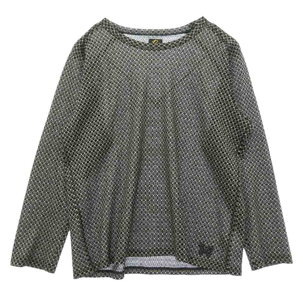 Needles ニードルス QV348 L/S U-Neck Tee パピヨン刺繍 Uネック ロングスリーブ 長袖 カットソー ブラック系 M【中古】