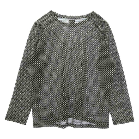 Needles ニードルス QV348 L/S U-Neck Tee パピヨン刺繍 Uネック ロングスリーブ 長袖 カットソー ブラック系 M【中古】