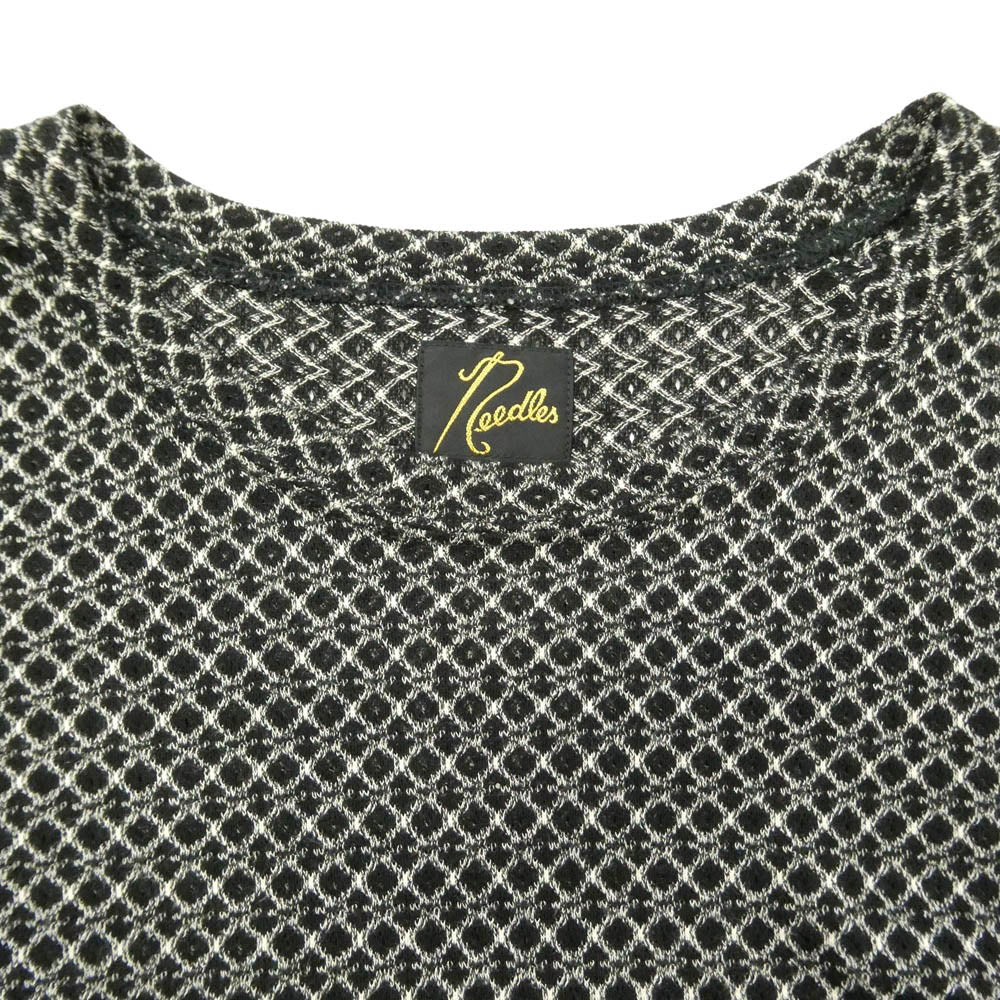 Needles ニードルス QV348 L/S U-Neck Tee パピヨン刺繍 Uネック ロングスリーブ 長袖 カットソー ブラック系 M【中古】