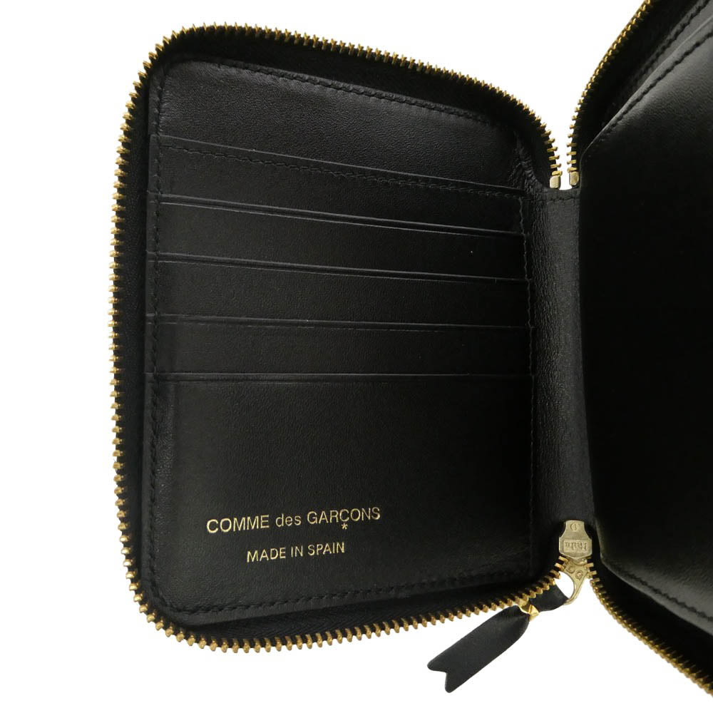 COMME des GARCONS コムデギャルソン SA2100 CLASSIC LEATHER ZIP WALLET クラシック レザー ラウンドファスナー 二つ折り 財布 ウォレット ブラック系【新古品】【未使用】【中古】