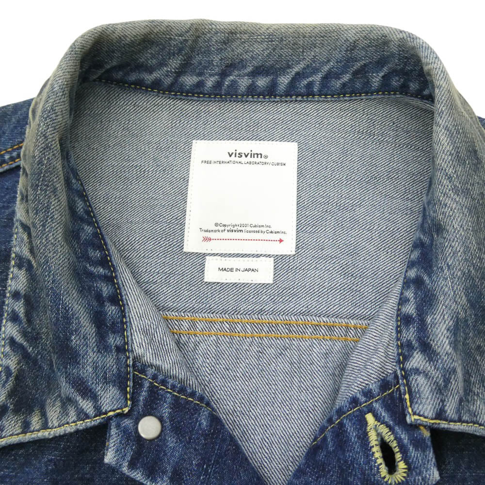 VISVIM ビズビム 26SS 126105006002 SS 102XX JKT DMGD-1013 ダメージ加工 デニム ジャケット インディゴブルー系 2【新古品】【未使用】【中古】