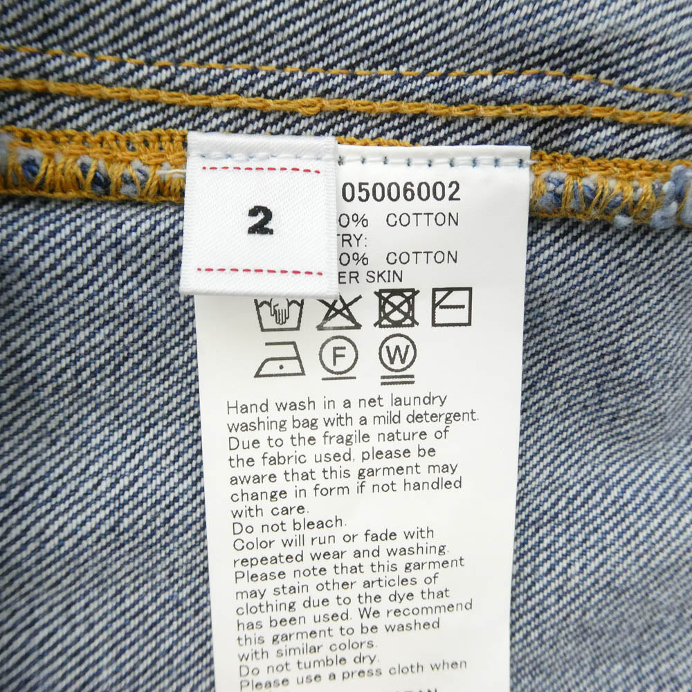 VISVIM ビズビム 26SS 126105006002 SS 102XX JKT DMGD-1013 ダメージ加工 デニム ジャケット インディゴブルー系 2【新古品】【未使用】【中古】