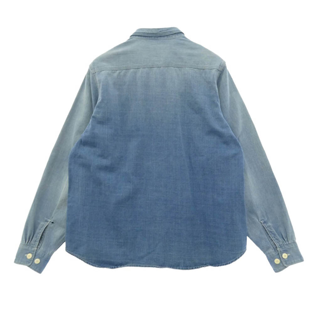 VISVIM ビズビム 26SS 126105011013 LARRIKAN L/S CRASH ダメージリペア加工 クラッシュ 長袖 ワークシャツ インディゴブルー系 2【新古品】【未使用】【中古】