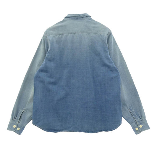 VISVIM ビズビム 26SS 126105011013 LARRIKAN L/S CRASH ダメージリペア加工 クラッシュ 長袖 ワークシャツ インディゴブルー系 2【新古品】【未使用】【中古】