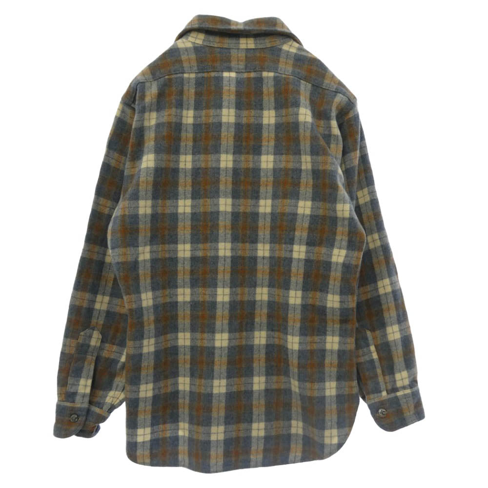PENDLETON ペンドルトン 70s USA製 チェック ウール 長袖 シャツ グレー系 M【中古】