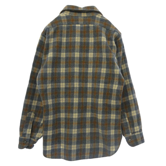PENDLETON ペンドルトン 70s USA製 チェック ウール 長袖 シャツ グレー系 M【中古】