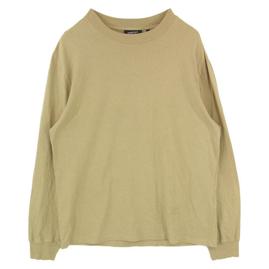 FEAR OF GOD フィアオブゴッド ESSENTIALS エッセンシャルズ リフレクターロゴ ロンT 長袖 Tシャツ カットソー ブラウン系 L【中古】