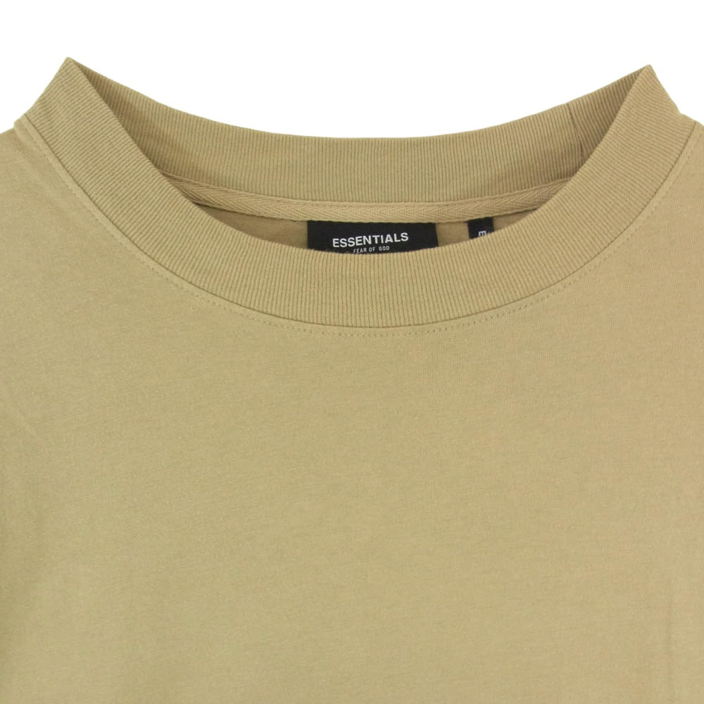 FEAR OF GOD フィアオブゴッド ESSENTIALS エッセンシャルズ リフレクターロゴ ロンT 長袖 Tシャツ カットソー ブラウン系 L【中古】