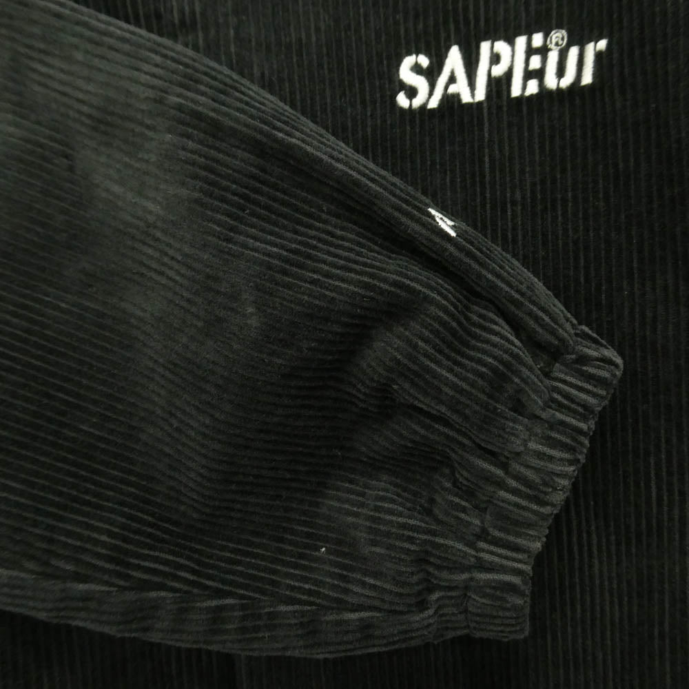 SAPEUR サプール 24SS CORDUROY TRACK COACH JACKET ロゴ刺? コーデュロイ トラック コーチジャケット ブラック系 L【中古】
