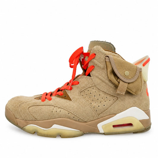 NIKE ナイキ DH0690-200 x Travis Scott トラヴィススコット Air Jordan 6 AJ6 エアジョーダン スエード ハイカット スニーカー ベージュ系 27.5cm【中古】