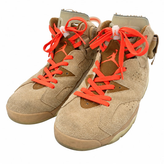 NIKE ナイキ DH0690-200 x Travis Scott トラヴィススコット Air Jordan 6 AJ6 エアジョーダン スエード ハイカット スニーカー ベージュ系 27.5cm【中古】