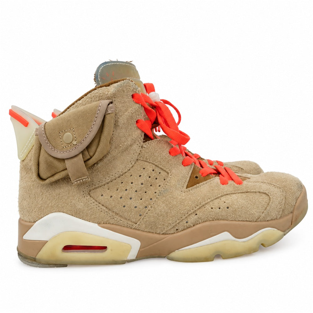 NIKE ナイキ DH0690-200 x Travis Scott トラヴィススコット Air Jordan 6 AJ6 エアジョーダン スエード ハイカット スニーカー ベージュ系 27.5cm【中古】