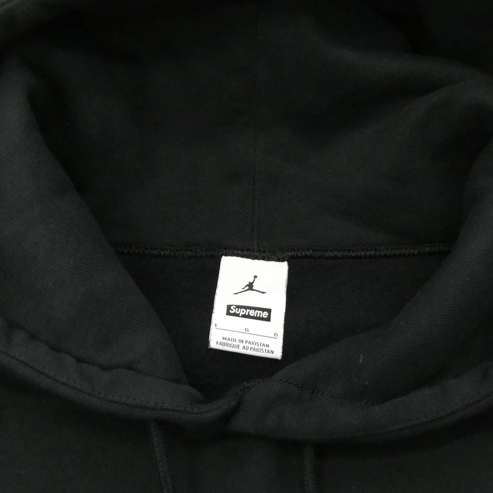Supreme シュプリーム NIKE AIR JORDAN ナイキ ジョーダン 24AW HF0836-010 × NIKE Jordan ナイキ ジョーダン Hooded Sweatshirt フーデッド スウェットシャツ パーカー ブラック系 L【中古】