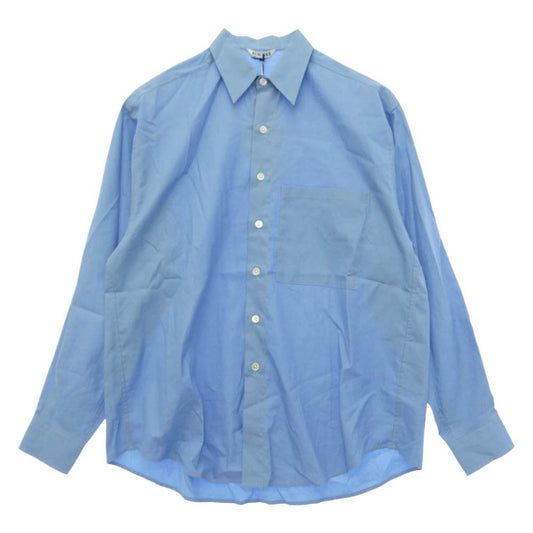 AURALEE オーラリー 25AW A25AS02TN WASHED FINX TWILL BIG SHIRT ウォッシュド フィンクスツイル ビッグ 長袖 シャツ ライトブルー系 3【極上美品】【中古】