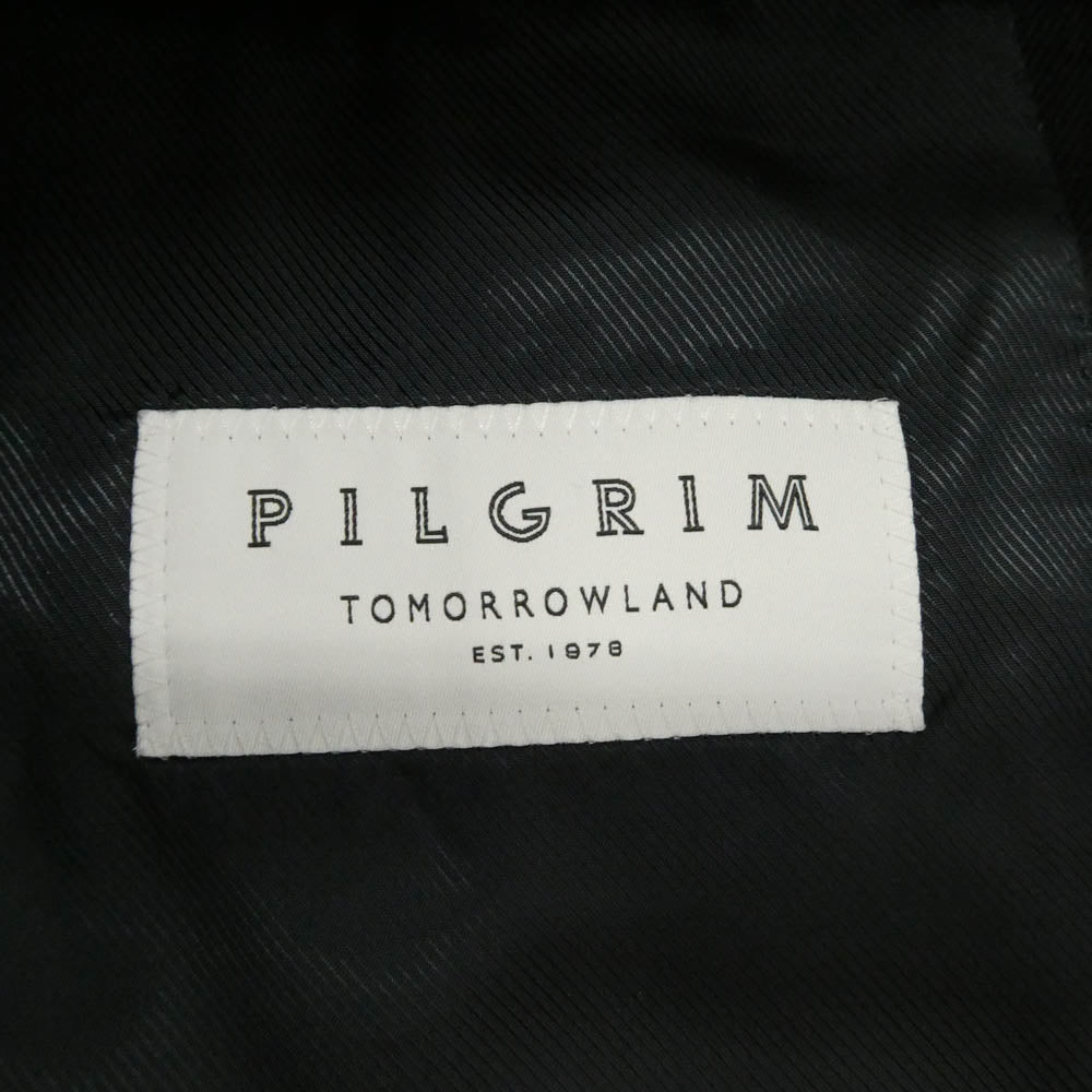 TOMORROWLAND トゥモローランド 61-07-34-07109 PILGRIM ピルグリム チェック 3B ウール テーラードジャケット ネイビー系 グリーン系 48【中古】