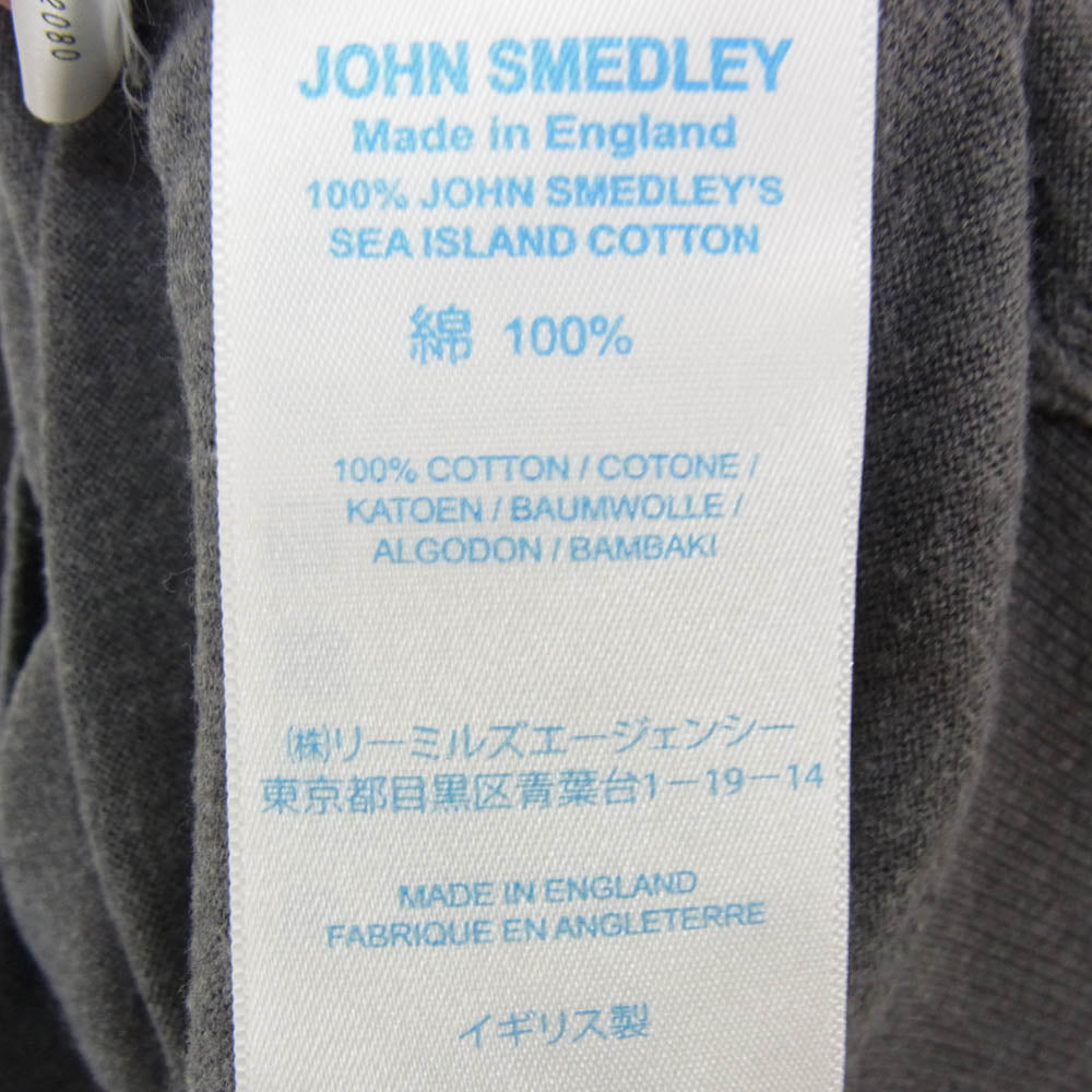 uniform experiment ユニフォームエクスペリメント JOHN SMEDLEY ジョンスメドレー 19AW UE-192080 x JOHN SMEDLEY ジョンスメドレー SEA ISLAND COTTON CREW NECK KNIT ロゴプリント シーアイランドコットン クルーネック ニット グレー系 3【中古】