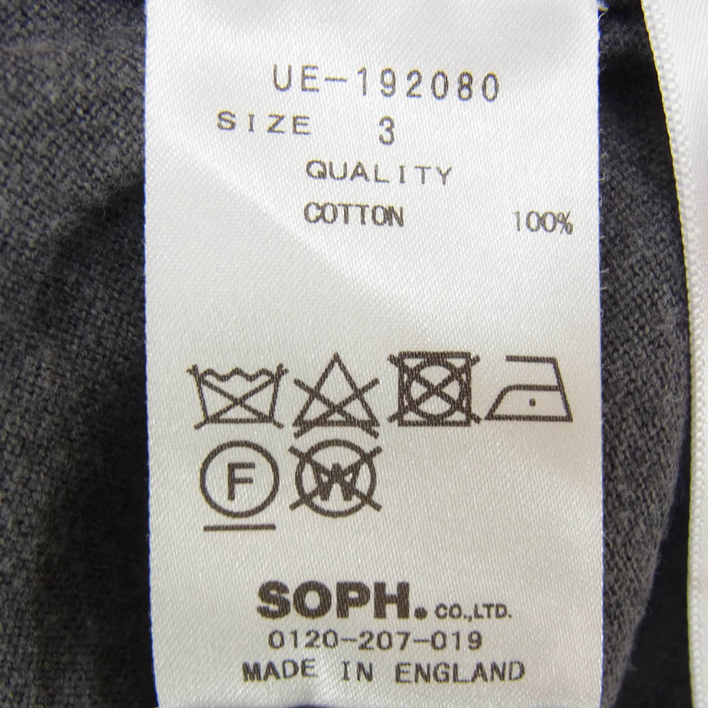 uniform experiment ユニフォームエクスペリメント JOHN SMEDLEY ジョンスメドレー 19AW UE-192080 x JOHN SMEDLEY ジョンスメドレー SEA ISLAND COTTON CREW NECK KNIT ロゴプリント シーアイランドコットン クルーネック ニット グレー系 3【中古】