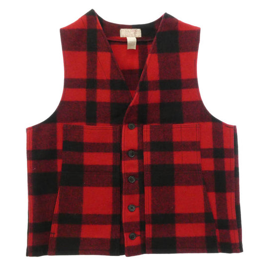 FILSON フィルソン MACKINAW WOOL VEST チェック マッキーノ ウール ベスト ブラック系 レッド系【中古】