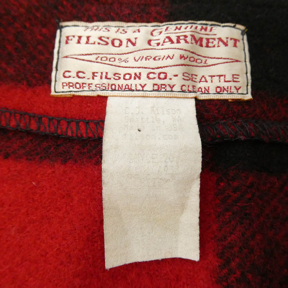 FILSON フィルソン MACKINAW WOOL VEST チェック マッキーノ ウール ベスト ブラック系 レッド系【中古】