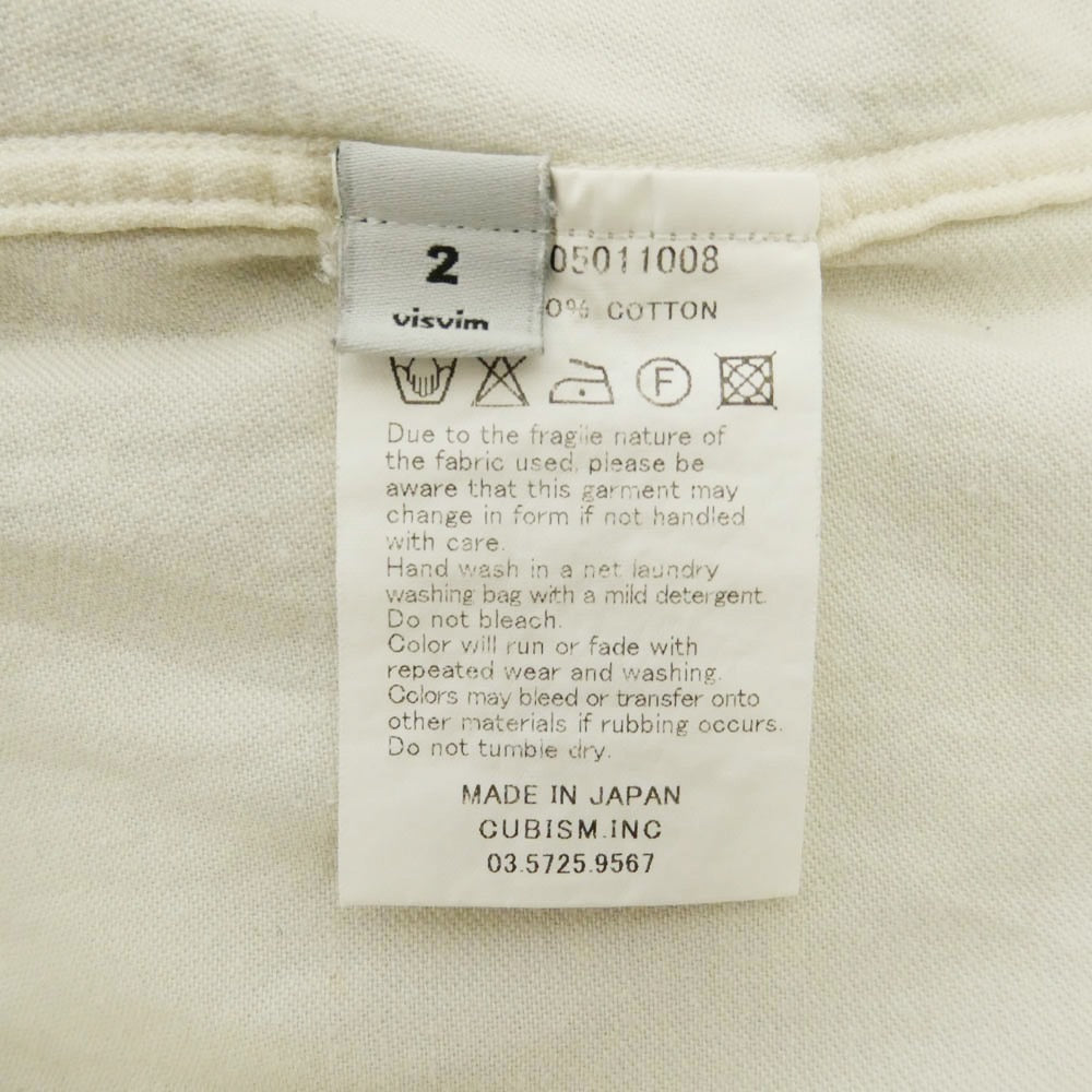 VISVIM ビズビム 16SS 0116105011008 1910 P.O. Shirt プルオーバー 長袖 シャツ ホワイト系 2【中古】