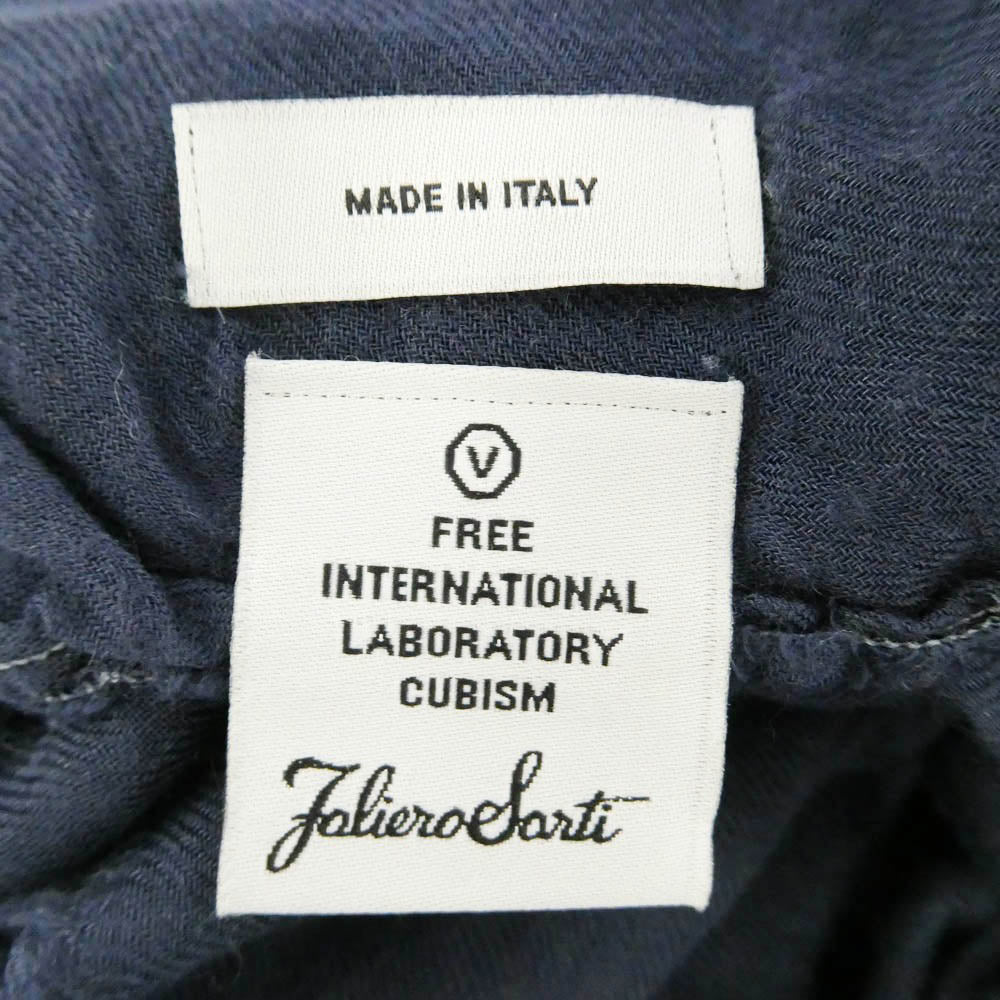 VISVIM ビズビム Faliero Sarti ファリエロサルティ x FALIERO SARTI ファリエロサルティ イタリア製 大判ストール ネイビー系 FREE【中古】