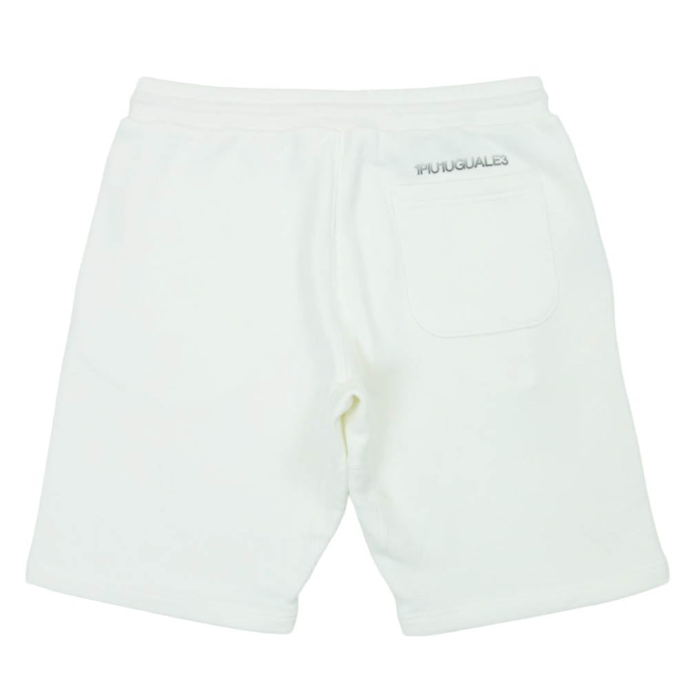 1piu1uguale3 ウノピュウノウグァーレトレ Lucien Pellat-Finet ルシアンペラフィネ MRP630-COT415 LEAF SHORTS リーフ 刺繍 スウェット ショーツ ハーフ パンツ ホワイト系 6【中古】
