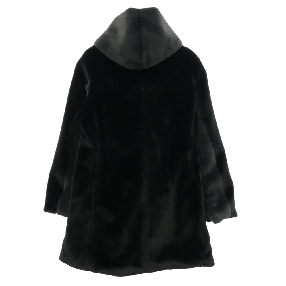 1piu1uguale3 ウノピュウノウグァーレトレ MRC166-WCA031 WRAP HOODED COAT フェイクファー フーデッド ラップ コート ブラック系 IV【美品】【中古】