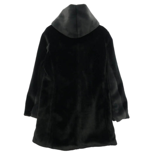 1piu1uguale3 ウノピュウノウグァーレトレ MRC166-WCA031 WRAP HOODED COAT フェイクファー フーデッド ラップ コート ブラック系 IV【美品】【中古】