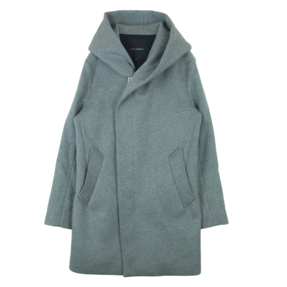 1piu1uguale3 ウノピュウノウグァーレトレ MRC166-WCA031 WRAP HOODED COAT カシミア混ウールリバー フーデッド ラップ コート グレー系 4【美品】【中古】