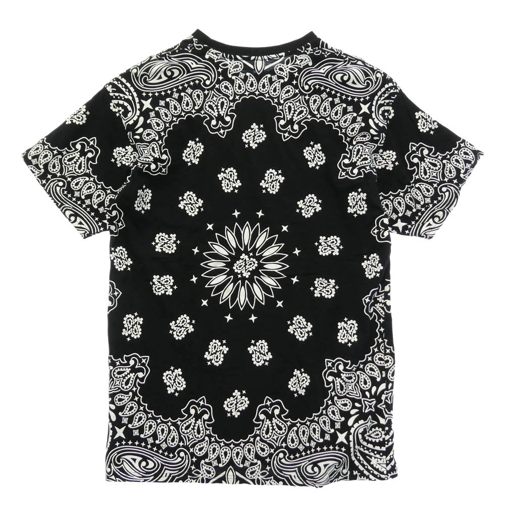 Supreme シュプリーム 22AW × Hanes ヘインズ Bandana Tagless Tees ペイズリー 半袖 Tシャツ ブラック ブラック系 L【中古】