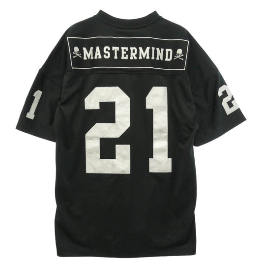 マスターマインド MITCHEL&NESS ミッチェル＆ネス VNECMM20093-MNN × Mitchell & Ness ミッチェルアンドネス スカル フットボール Tシャツ ブラック系 L【中古】