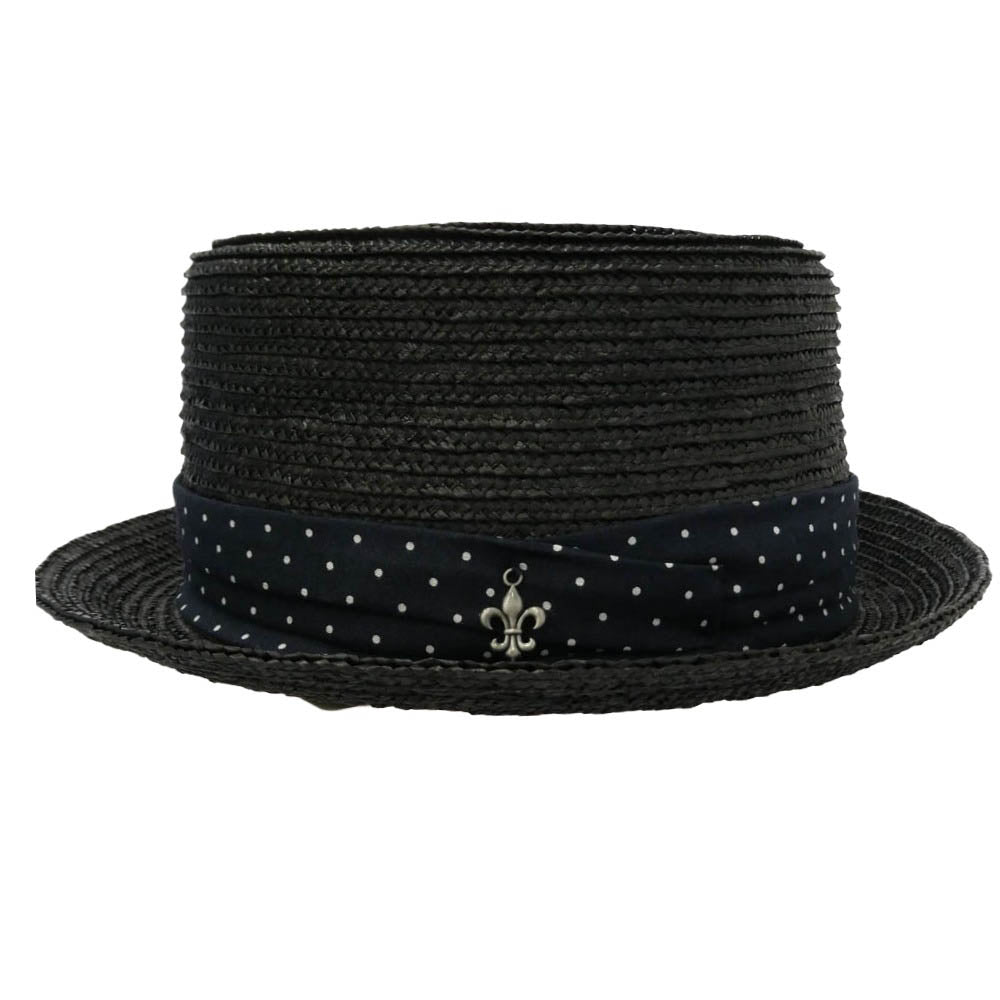 GDC ジーディーシー CA4LA カシラ x CA4LA カシラ Wheat Braid Hat ストローハット 麦わら帽子 ブラック系 ネイビー系 F【極上美品】【中古】