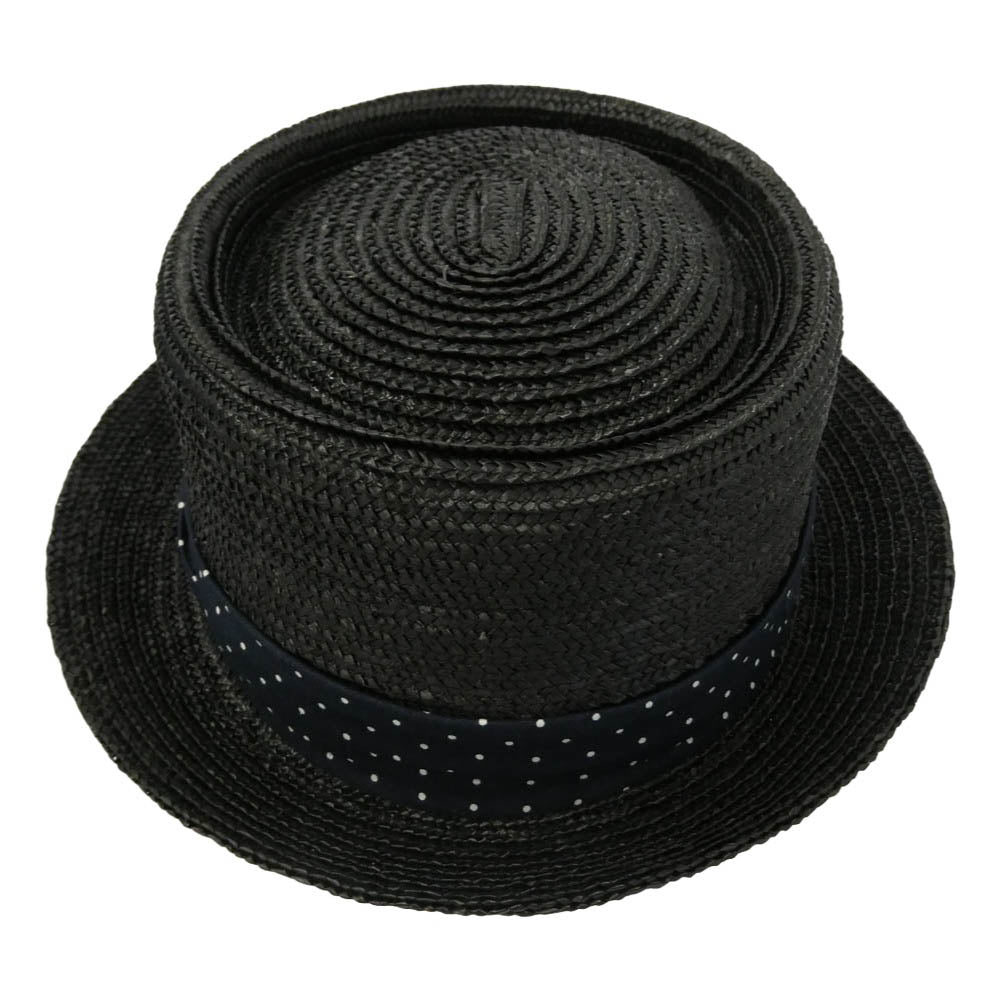 GDC ジーディーシー CA4LA カシラ x CA4LA カシラ Wheat Braid Hat ストローハット 麦わら帽子 ブラック系 ネイビー系 F【極上美品】【中古】