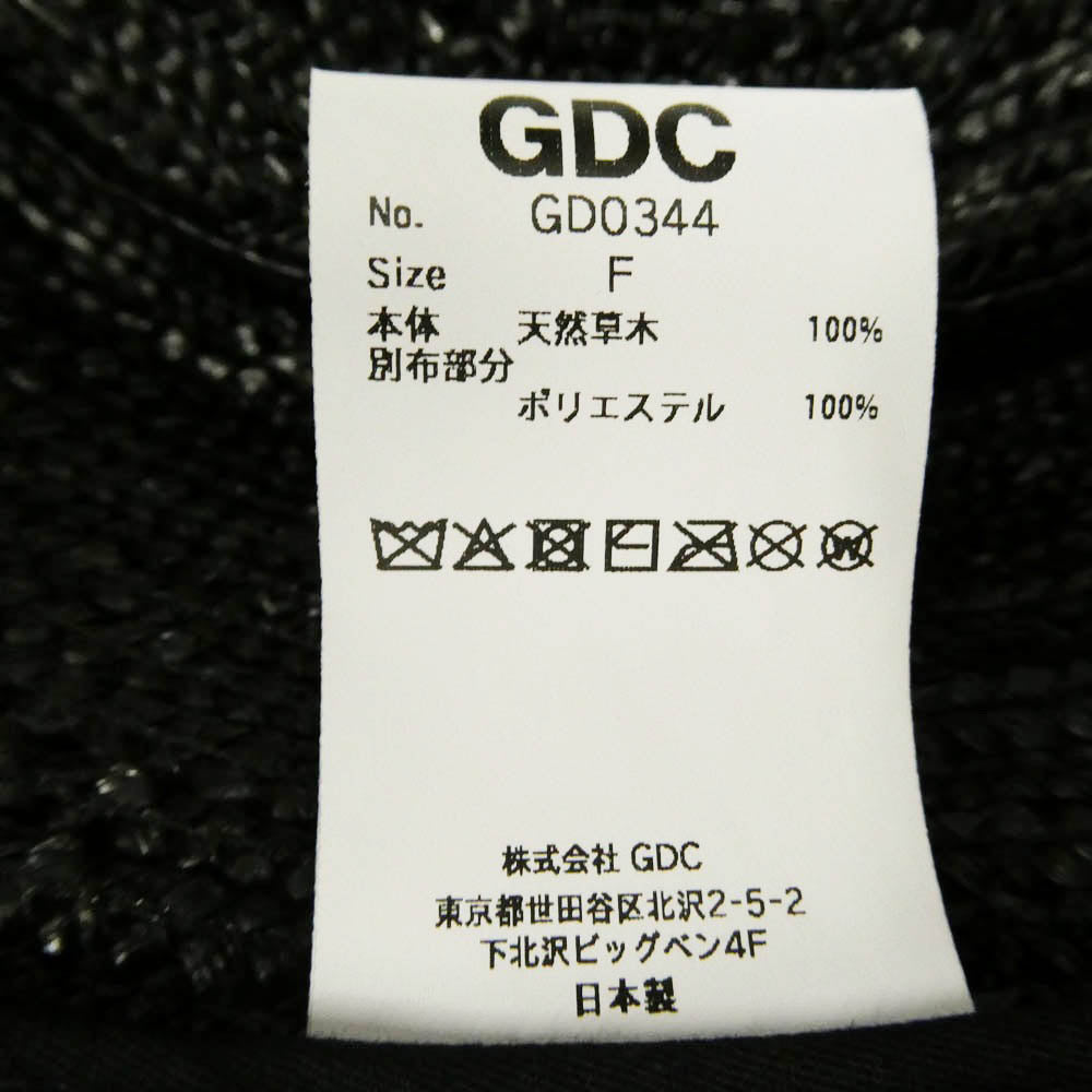 GDC ジーディーシー CA4LA カシラ x CA4LA カシラ Wheat Braid Hat ストローハット 麦わら帽子 ブラック系 ネイビー系 F【極上美品】【中古】