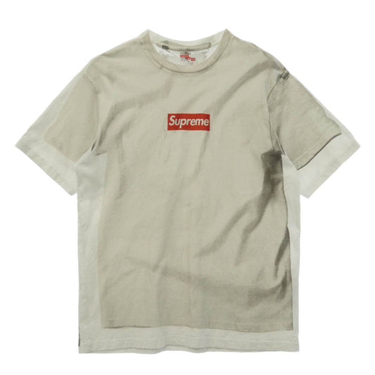 Supreme シュプリーム MM6 エムエムシックス 24SS x MM6 Maison Margiela Box Logo Tee メゾンマルジェラ ボックス ロゴ Tシャツ 半袖 カットソー グレー系 L【中古】
