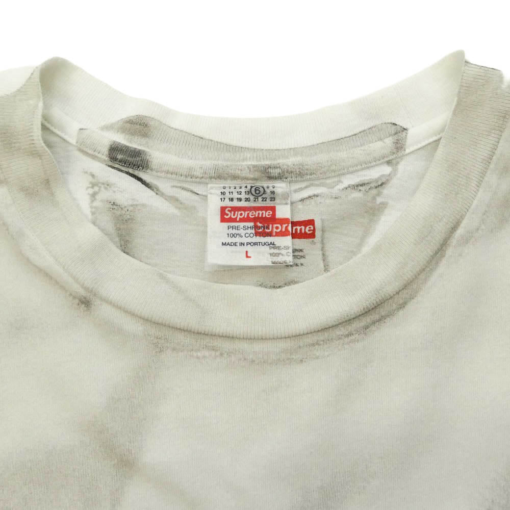 Supreme シュプリーム MM6 エムエムシックス 24SS x MM6 Maison Margiela Box Logo Tee メゾンマルジェラ ボックス ロゴ Tシャツ 半袖 カットソー グレー系 L【中古】