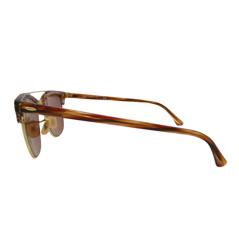 Ray-Ban レイバン RB3816 ダブルブリッジ クラブマスター サングラス アイウェア ブラウン系 ゴールド系 51□21　145【中古】