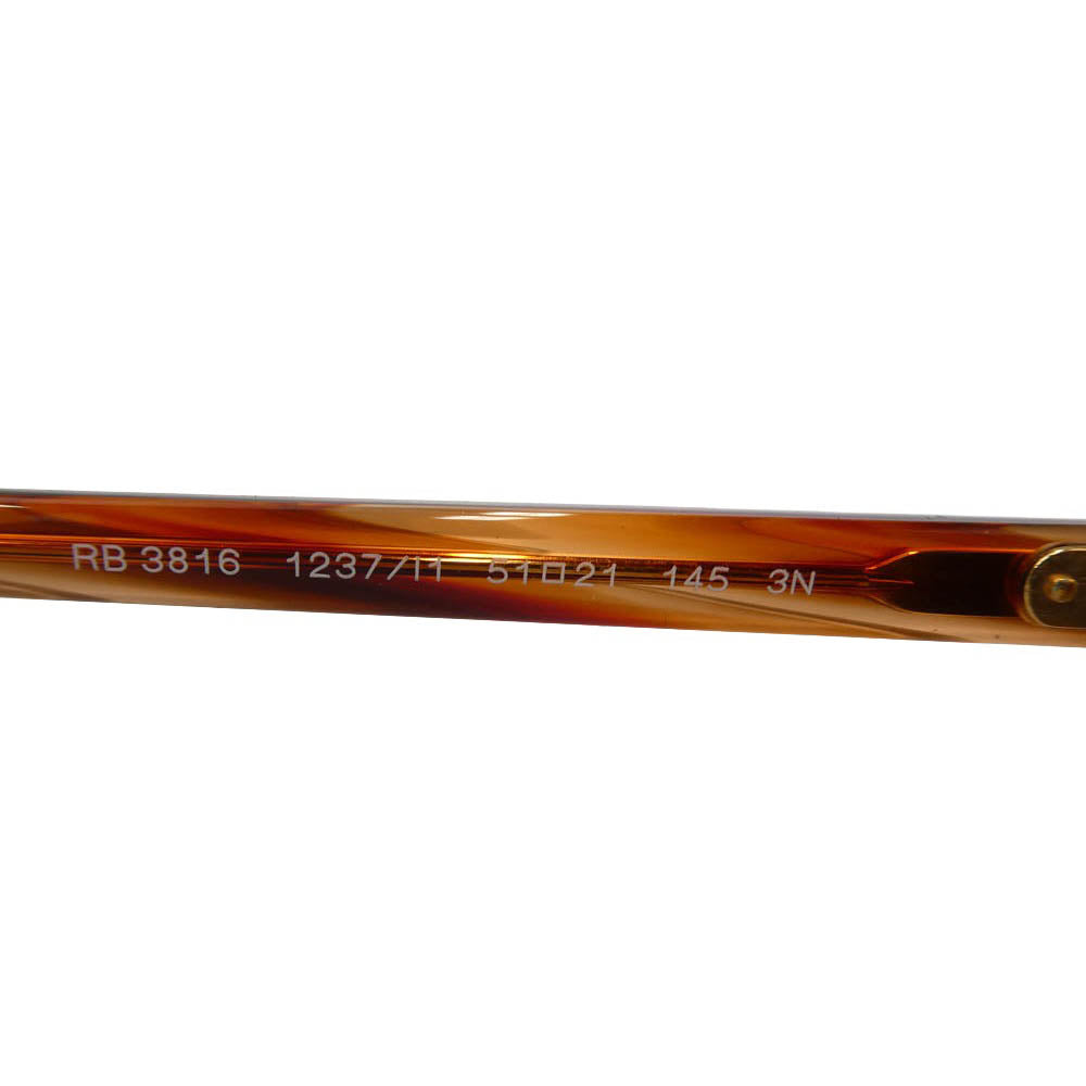 Ray-Ban レイバン RB3816 ダブルブリッジ クラブマスター サングラス アイウェア ブラウン系 ゴールド系 51□21　145【中古】