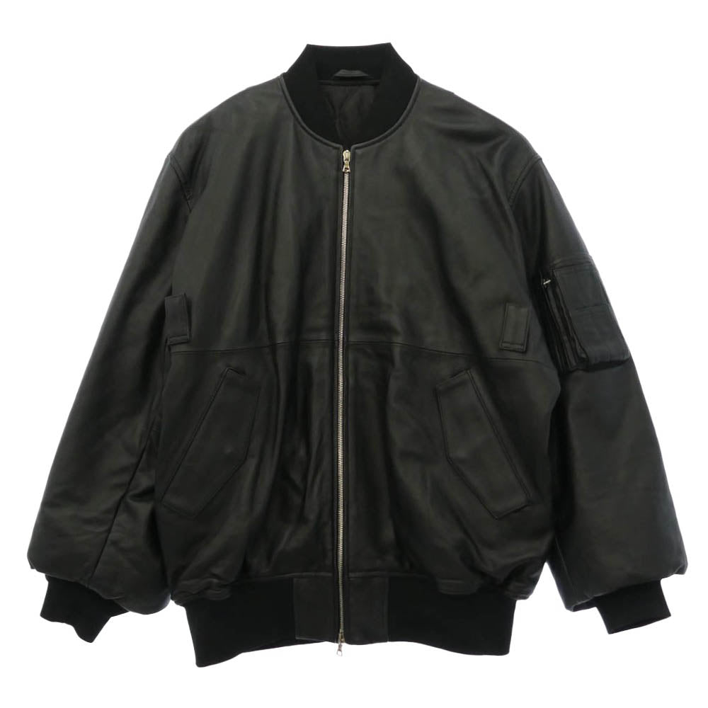 ssstein シュタイン 24AW ST.922 Leather Flight Jacket 裏地キルティング シープレザーフライトジャケット ブラック系 S【中古】
