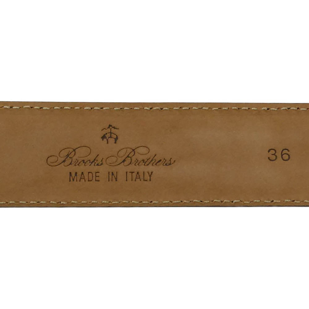 Brooks Brothers ブルックスブラザーズ イタリア製 レザー ベルト ブラウン ワインレッド系 36【中古】