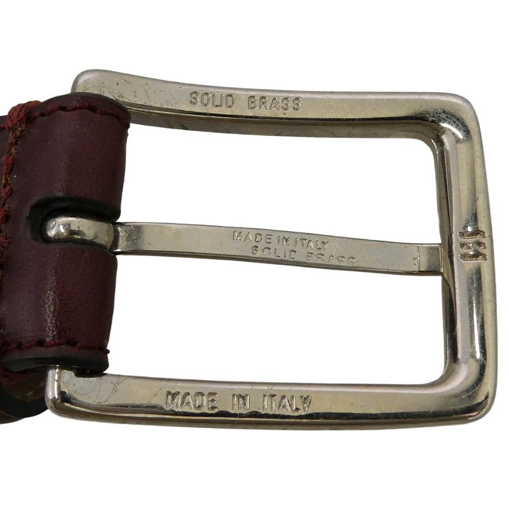 Brooks Brothers ブルックスブラザーズ イタリア製 レザー ベルト ブラウン ワインレッド系 36【中古】