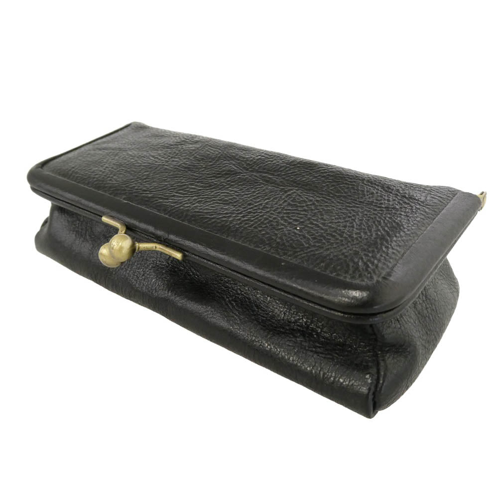 SOMES SADDLE ソメスサドル レザー がま口 小物ケース ブラック系【中古】