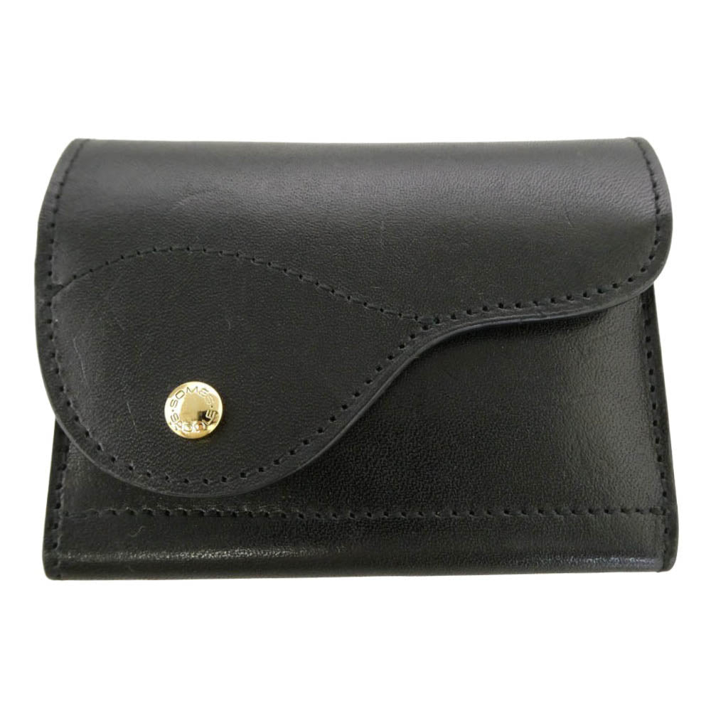 SOMES SADDLE ソメスサドル レザー コンパクト コインケース 小銭 名刺入れ 黒系 ブラック系【中古】