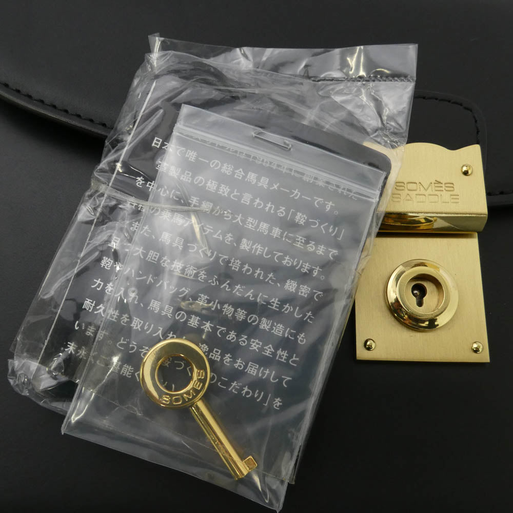 SOMES SADDLE ソメスサドル エグゼクティブ クラッチ バッグ レザー ブラック系【極上美品】【中古】