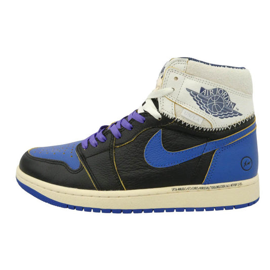 NIKE ナイキ FRAGMENT DESIGN フラグメントデザイン IO7847-001 【フェイクバスターズ鑑定済】 × fragment design フラグメントデザイン × UNION ユニオン Air Jordan 1 High OG AJ1 Sport Royal エアジョーダン1 ハイ OG ハイカット スニーカー ブルー系 27cm【極上美品】【中古】