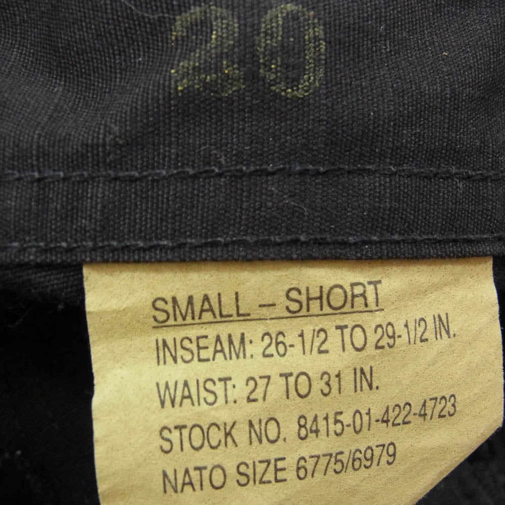 米軍 SP0100-97-D-CB10 90s BDU PANTS ミリタリー カーゴ パンツ ブラック系 S【中古】