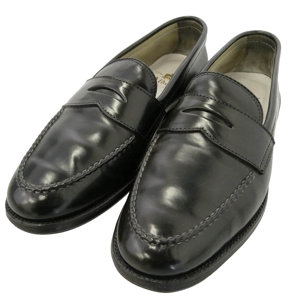 ALDEN オールデン 9636 ユナイテッドアローズ別注 USA製 コードバン ペニー コイン ローファー ブラック系 7.5D【中古】
