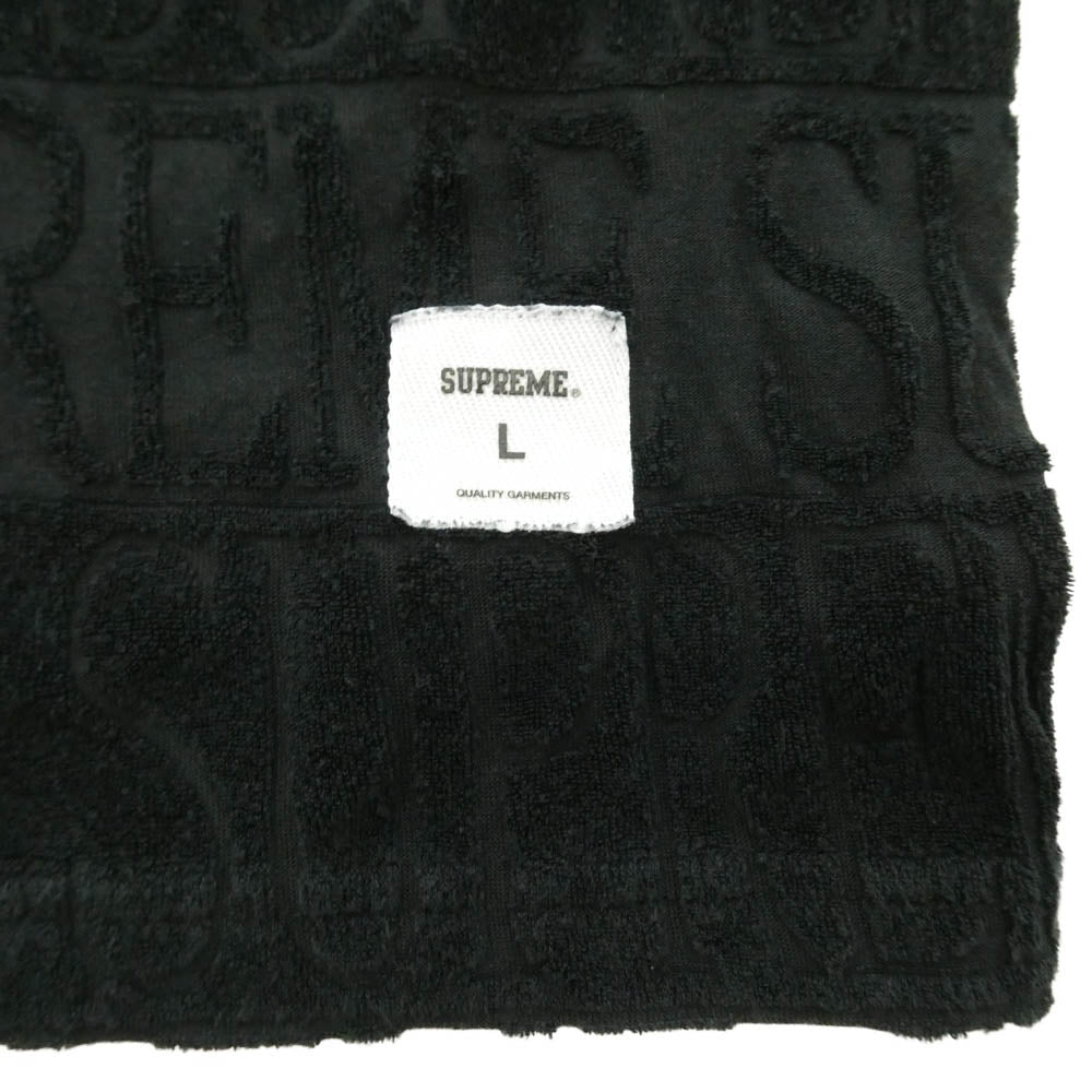 Supreme シュプリーム 17SS ワングラム期 Logo Stripe Terry Tank Top パイル地 ロゴ ストライプ タンクトップ ノースリーブ トップス ブラック系 L【中古】