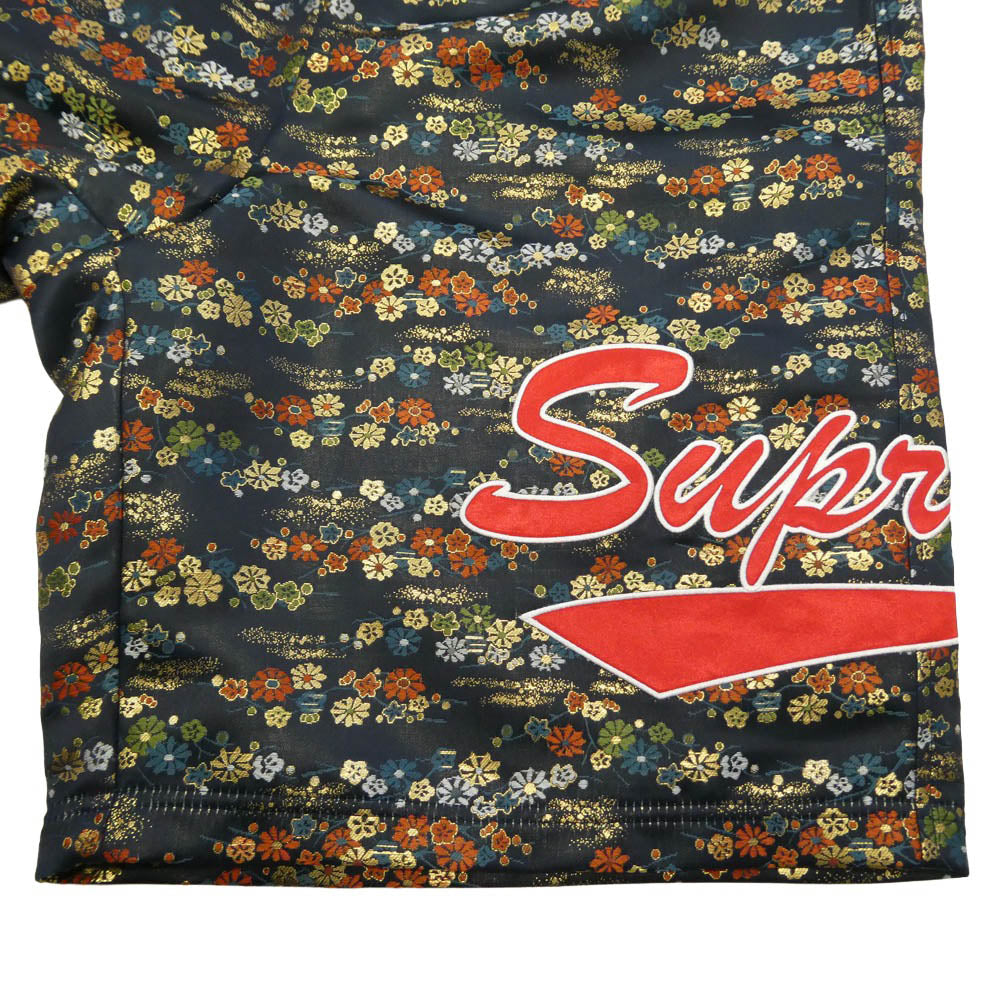 Supreme シュプリーム 26SS FLORAL JACQUARD SHORT フローラル ジャガード ショーツ 花柄 ロゴ刺繍 ハーフパンツ ネイビー系 XL【中古】