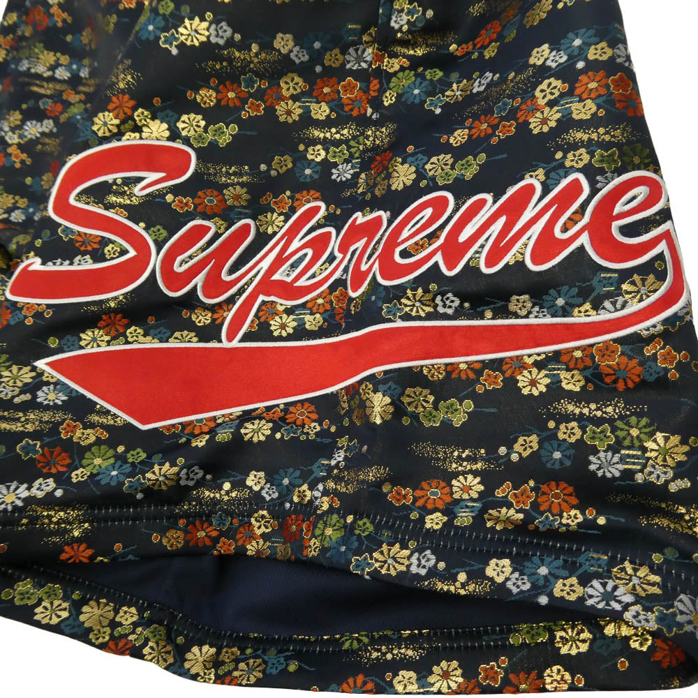 Supreme シュプリーム 26SS FLORAL JACQUARD SHORT フローラル ジャガード ショーツ 花柄 ロゴ刺繍 ハーフパンツ ネイビー系 XL【中古】